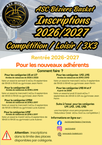 Inscription 20262027 nouveaux