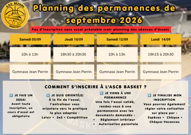Permanences septembre
