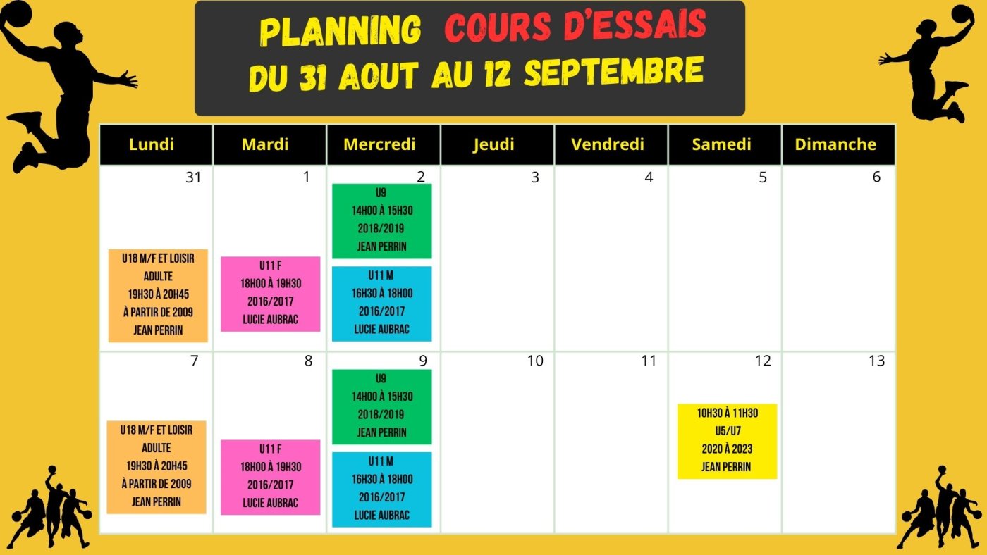 Planning cours d'essais